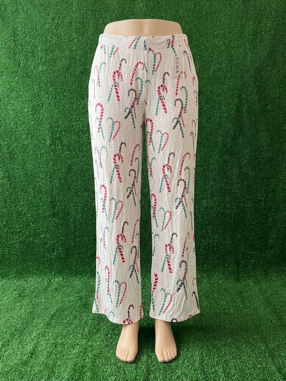 SOMA Intimates Candy Cane Christmas Pajama Pants Size LL Silky-Soft Lounge NWT